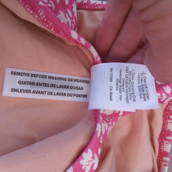 J. Crew | NWOT One Piece Swimsuit Twist-Front Keyhole Pink Stamp Floral 0 - Picture 14 of 16